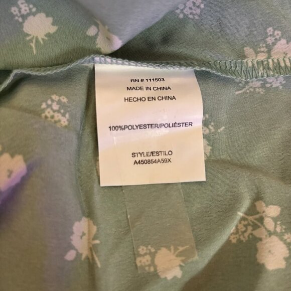 Winslow Smocked Midi Dress Size 1X Puff Sleeve Green Floral Ruffle Milk Maid - Picture 11 of 12